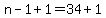 n-1%2B1=34%2B1