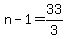 n-1=33%2F3