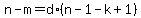 n-m=d%2A%28n-1-k%2B1%29