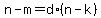 n-m=d%2A%28n-k%29