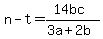 n-t=+%2814bc%29%2F%283a%2B2b%29