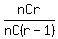 nCr%2FnC%28r-1%29