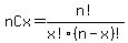 nCx+=+n%21%2Fx%21%28n-x%29%21