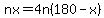 nx+=+4n%28180-x%29