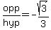 opp%2Fhyp+=+-+sqrt%283%29%2F3
