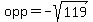 opp+=+-sqrt%28119%29