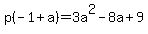 p%28-1+%2B+a%29+=+3a%5E2+-8a%2B+9