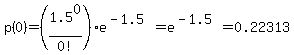 p%280%29+=+%281.5%5E0%2F0%21%29e%5E%28-1.5%29+=+e%5E%28-1.5%29+=+0.22313