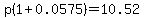 p%281+%2B+0.0575%29+=+10.52