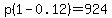 p%281-0.12%29=924