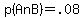 p%28A+n+B%29+=+.08