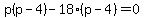 p%28p-4%29-18%28p-4%29=0