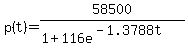 p%28t%29+=+58500%2F%281%2B116e%5E%28-1.3788t%29%29