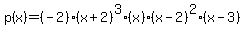 p%28x%29=%28-2%29%28x%2B2%29%5E3%28x%29%28x-2%29%5E2%28x-3%29