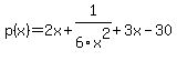 p%28x%29=+2x%2B1%2F6x%5E2%2B3x-30