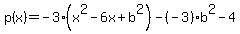 p%28x%29=-3%28x%5E2-6x%2Bb%5E2%29-%28-3%29b%5E2-4