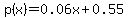 p%28x%29+=+0.06x+%2B+0.55