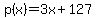 p%28x%29+=+3x+%2B+127