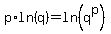 p%2Aln%28q%29=ln%28q%5Ep%29