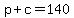 p%2Bc=140