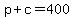 p%2Bc=400