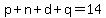 p%2Bn%2Bd%2Bq=14