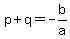 p%2Bq+=+-b%2Fa
