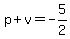 p%2Bv=-5%2F2