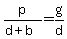 p%2F%28d%2Bb%29=g%2Fd