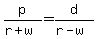 p%2F%28r%2Bw%29=d%2F%28r-w%29