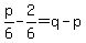 p%2F6-2%2F6=q-p