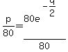 p%2F80=80e%5E%28-q%2F2%29%2F80