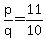 p%2Fq+=+11%2F10