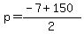 p=%28-7%2B150%29%2F2