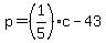 p=%281%2F5%29c-43
