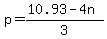 p=%2810.93-4n%29%2F3