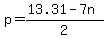 p=%2813.31-7n%29%2F2