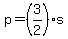 p=%283%2F2%29s