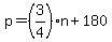 p=%283%2F4%29n%2B180