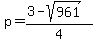 p=%283-+sqrt%28961%29%29%2F4