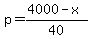 p=%284000-x%29%2F40