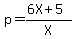 p=%286X%2B5%29%2FX