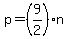p=%289%2F2%29n