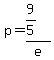 p=%289%2F5%29%2Fe