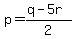p=%28q-5r%29%2F2