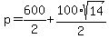 p=%2B600%2F2%2B100%2Asqrt%2814%29%2F2