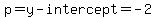 p=+y-intercept+=+-2