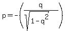 p=-%28q%2F%28sqrt%281-q%5E2%29%29%29