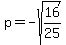 p=-sqrt%2816%2F25%29