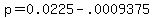 p=0.0225-.0009375